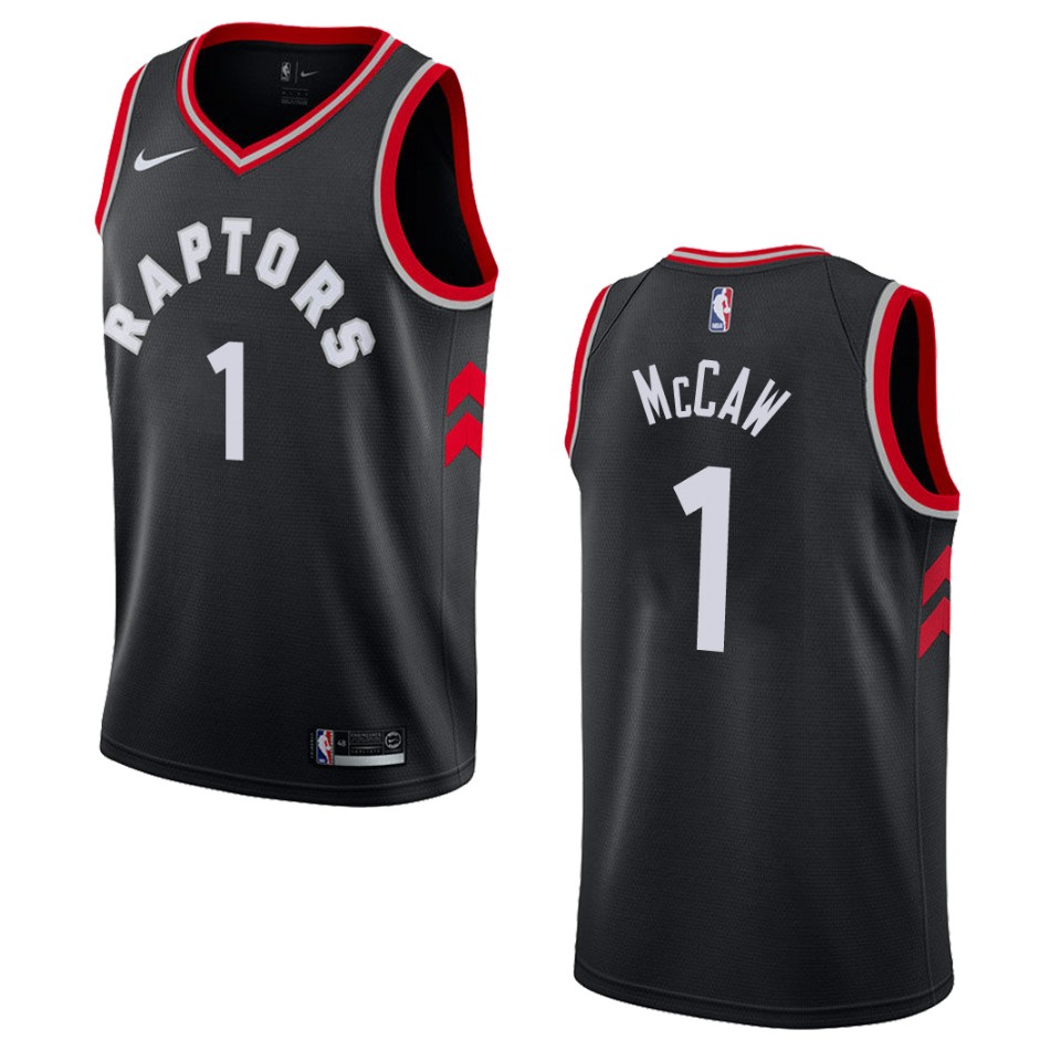 Men Toronto Raptors #1 Patrick Mccaw Statement Swingman Jersey - Black