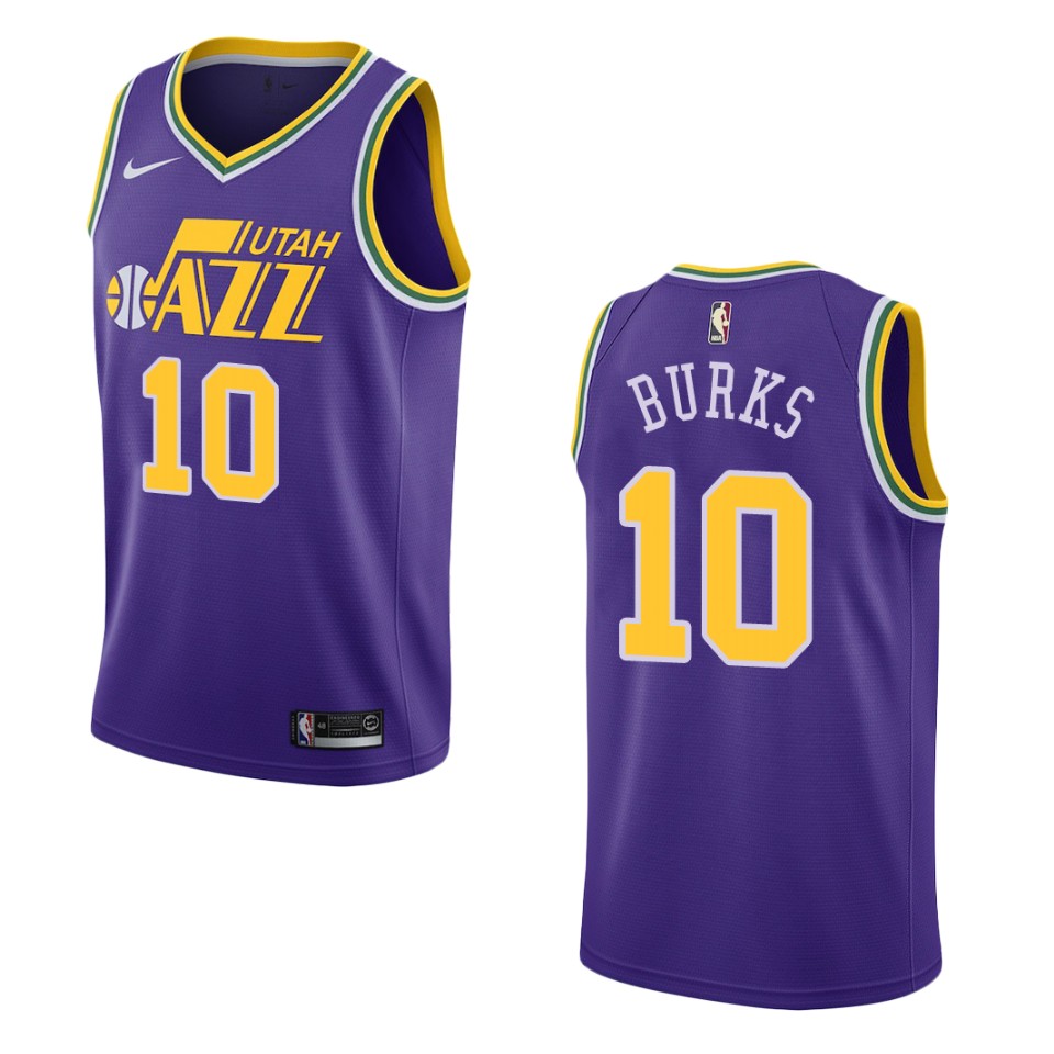 Men Utah Jazz #10 Alec Burks Hardwood Classics Swingman Jersey - Purple