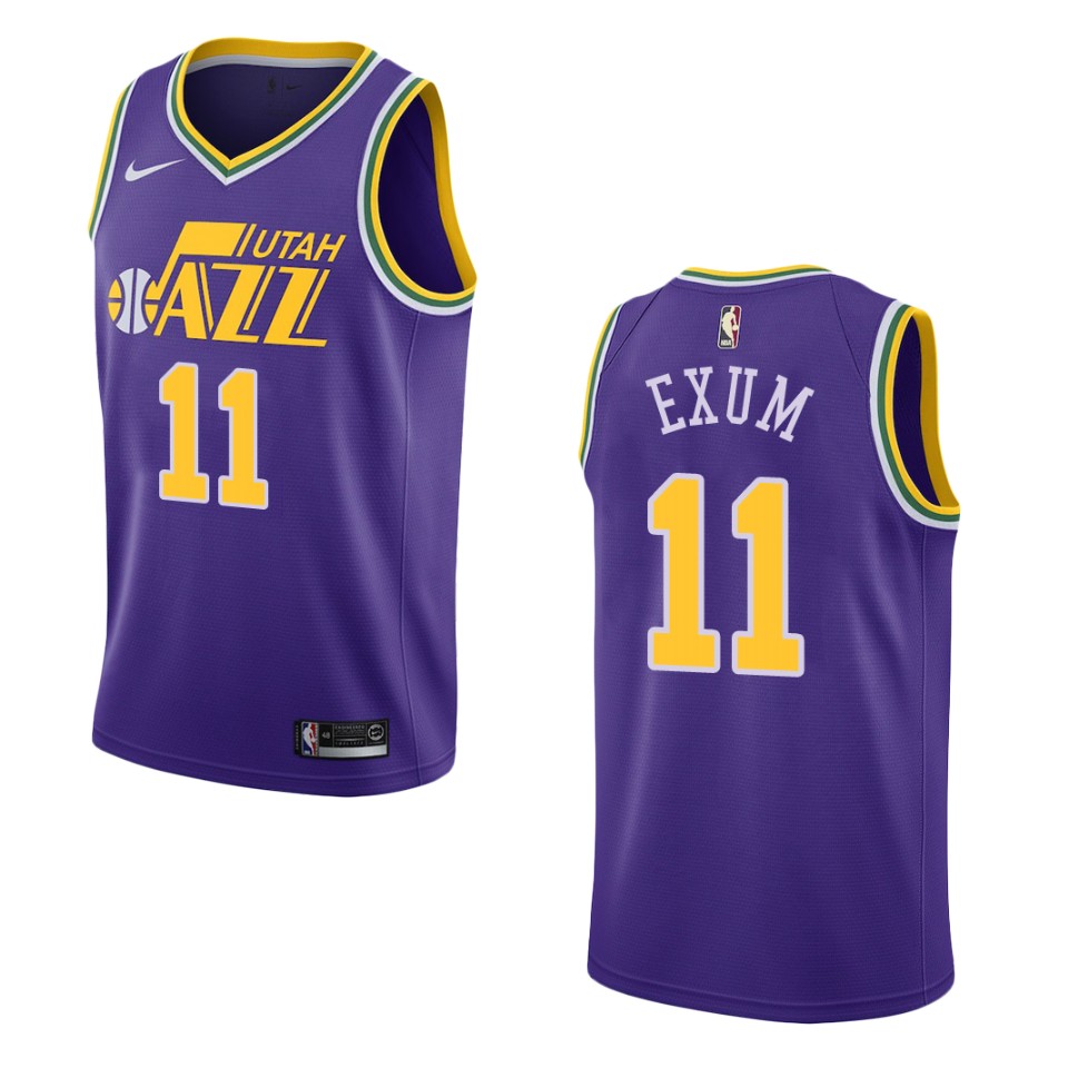 Men Utah Jazz #11 Dante Exum Hardwood Classics Swingman Jersey - Purple