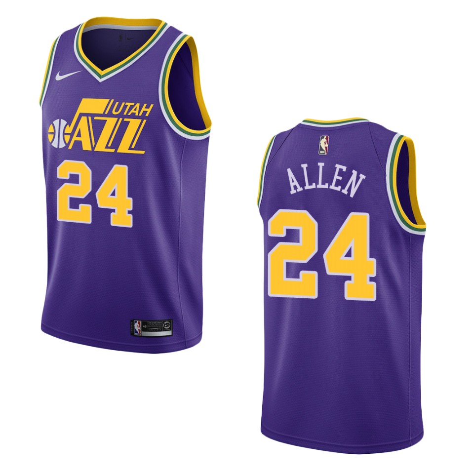 Men Utah Jazz #24 Grayson Allen Hardwood Classics Swingman Jersey - Purple
