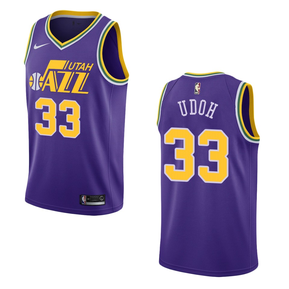 Men Utah Jazz #33 Ekpe Udoh Hardwood Classics Swingman Jersey - Purple