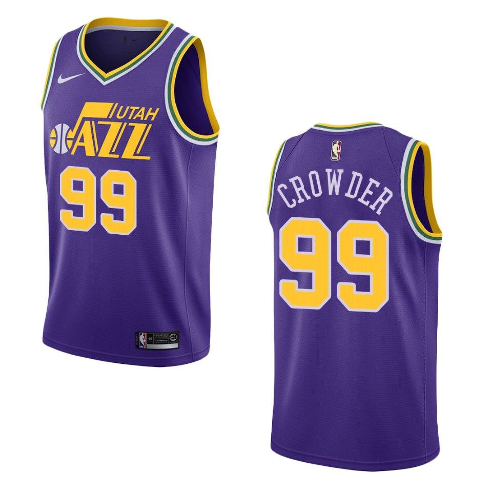 Men Utah Jazz #99 Jae Crowder Hardwood Classics Swingman Jersey - Purple