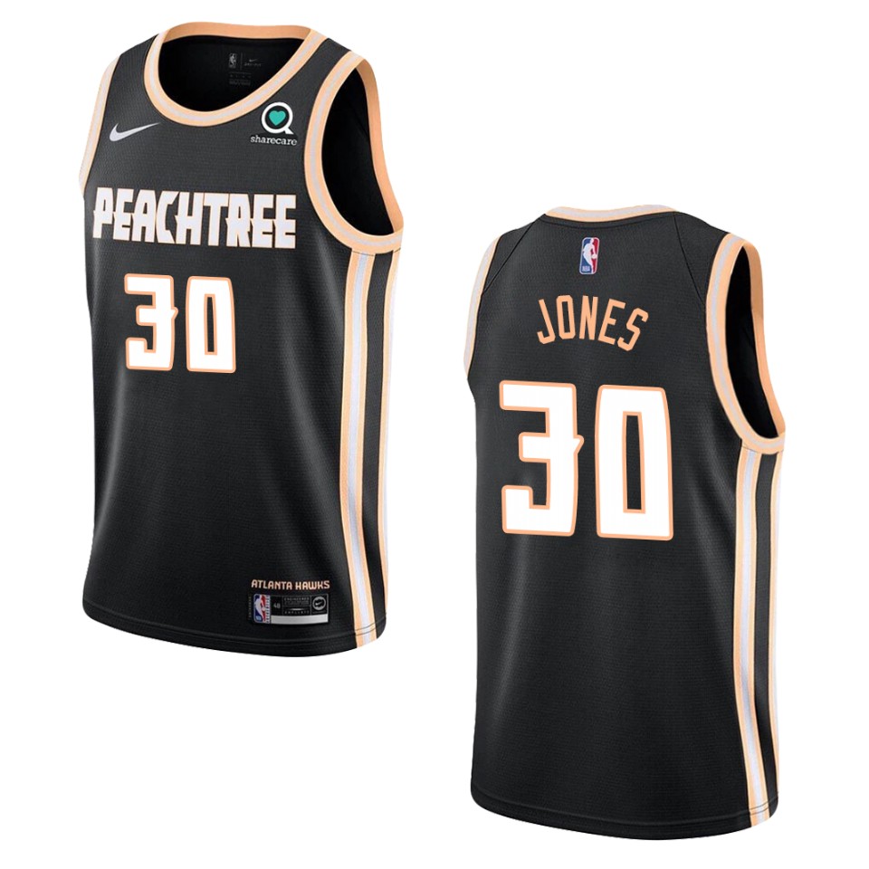 Men's 2019-20 Atlanta Hawks #30 Damian Jones City Swingman Jersey - Black