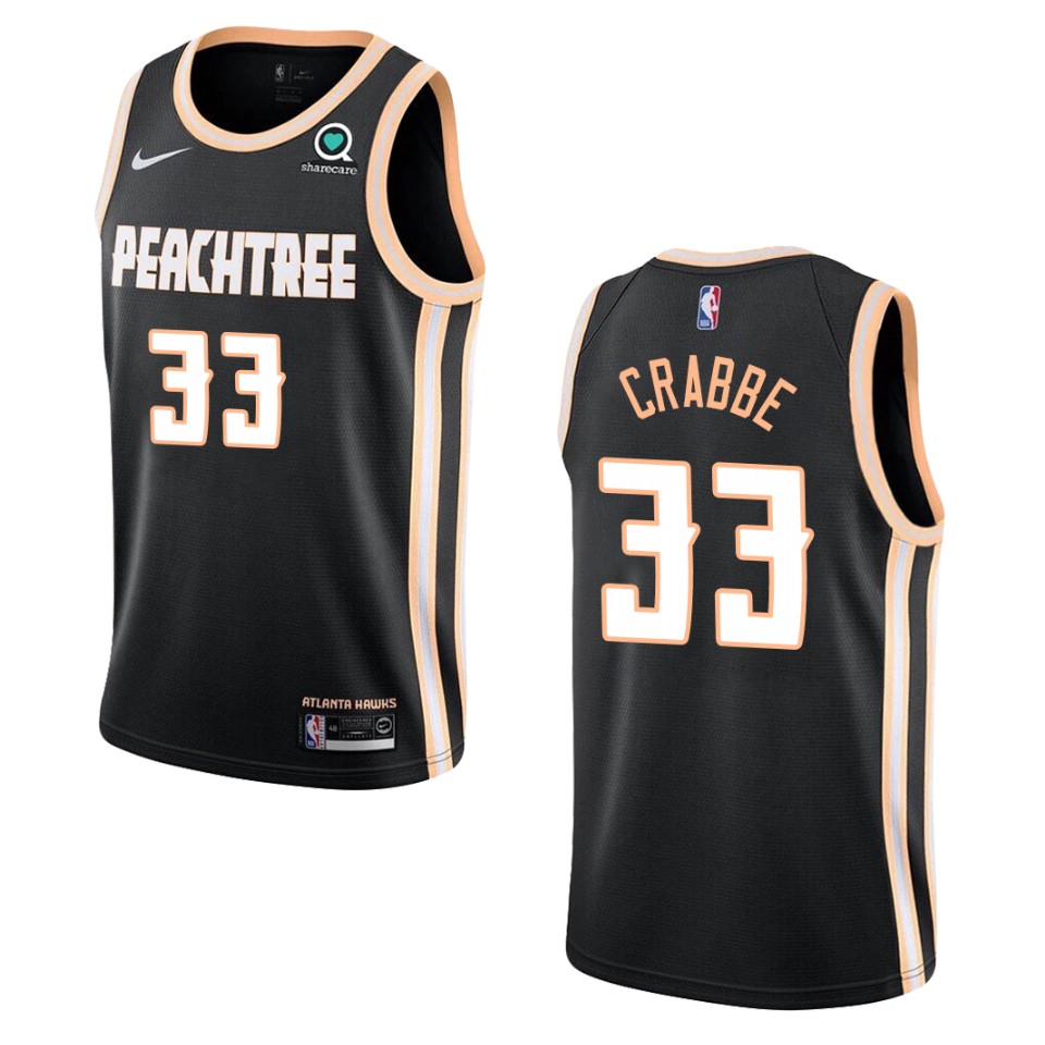 Men's 2019-20 Atlanta Hawks #33 Allen Crabbe City Swingman Jersey - Black
