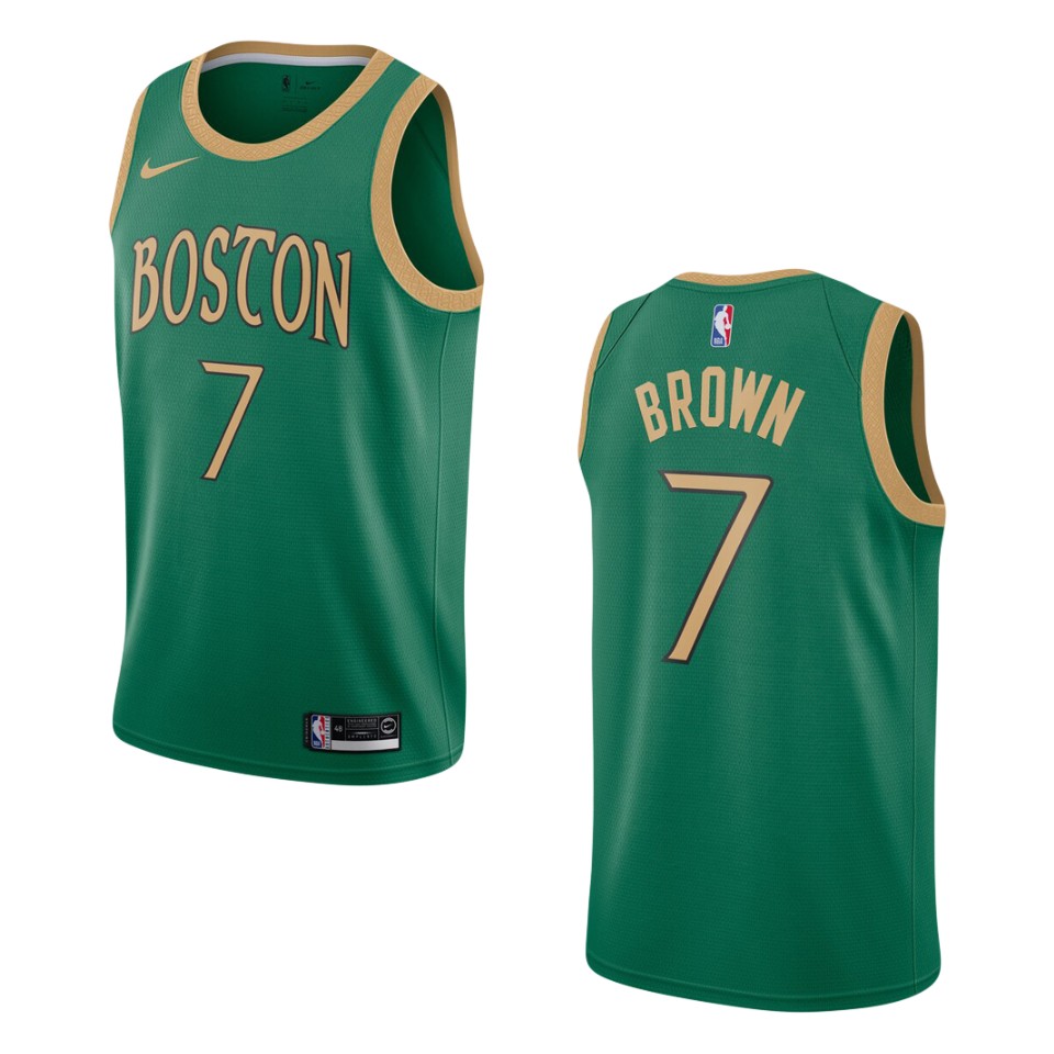 Men's 2019-20 Boston Celtics #7 Jaylen Brown City Swingman Jersey - Kelly Green