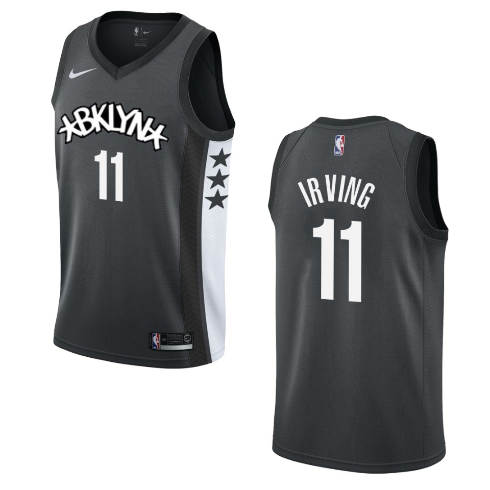 Men's 2019-20 Brooklyn Nets #11 Kyrie Irving Statement Swingman Jersey - Black