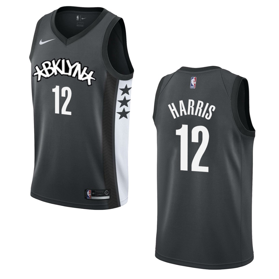 Men's 2019-20 Brooklyn Nets #12 Joe Harris Statement Swingman Jersey - Black