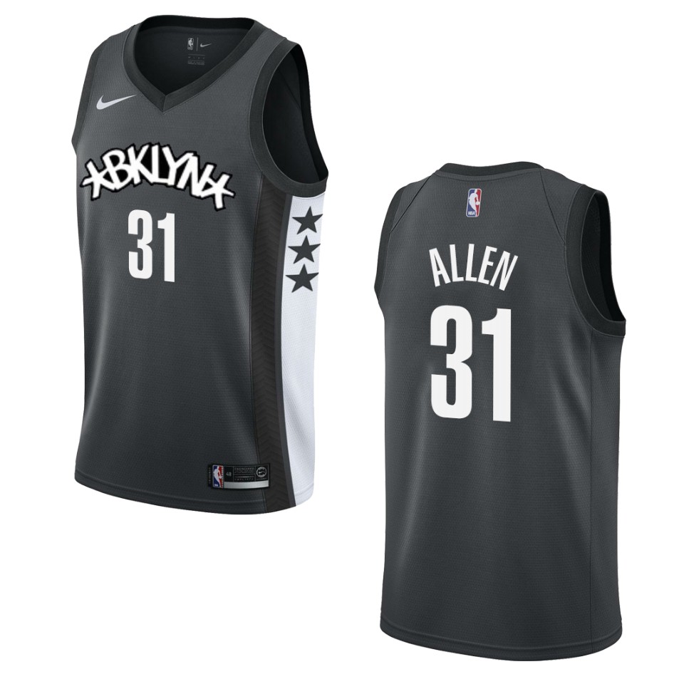 Men's 2019-20 Brooklyn Nets #31 Jarrett Allen Statement Swingman Jersey - Black