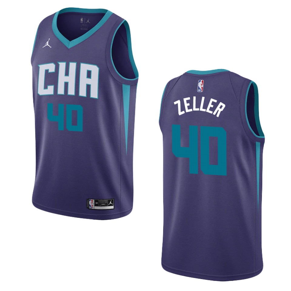 Men's 2019-20 Charlotte Hornets #40 Cody Zeller Statement Swingman Jersey - Purple