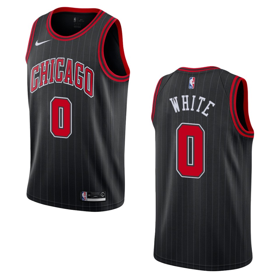 Men's 2019-20 Chicago Bulls #0 Coby White Statement Swingman Jersey - Black
