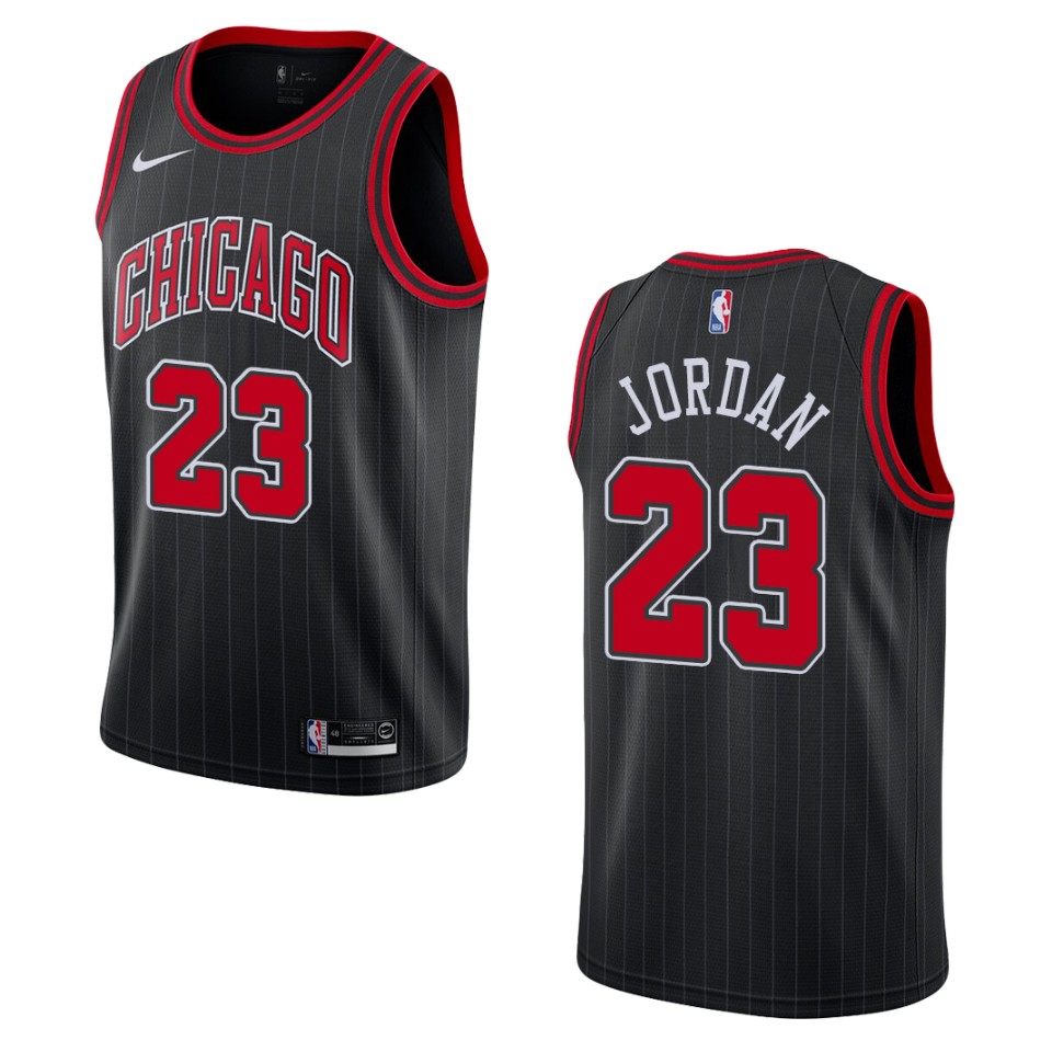 Men's 2019-20 Chicago Bulls #23 Michael Jordan Statement Swingman Jersey - Black