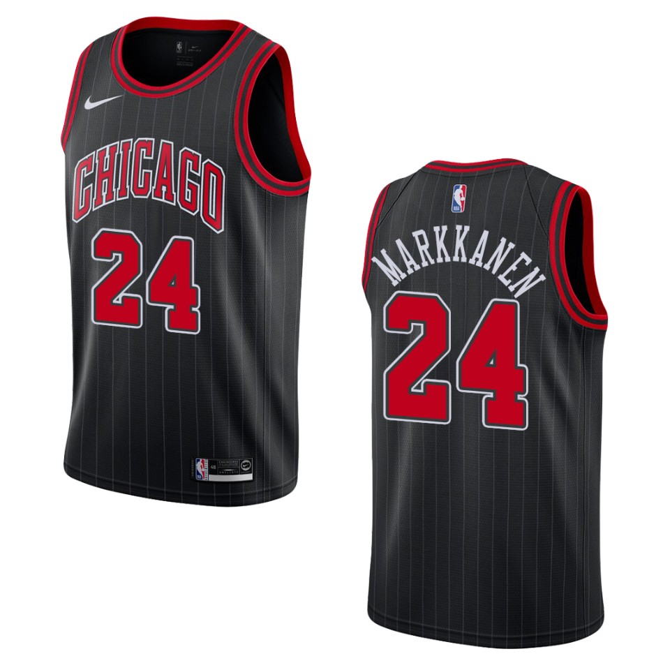 Men's 2019-20 Chicago Bulls #24 Lauri Markkanen Statement Swingman Jersey - Black