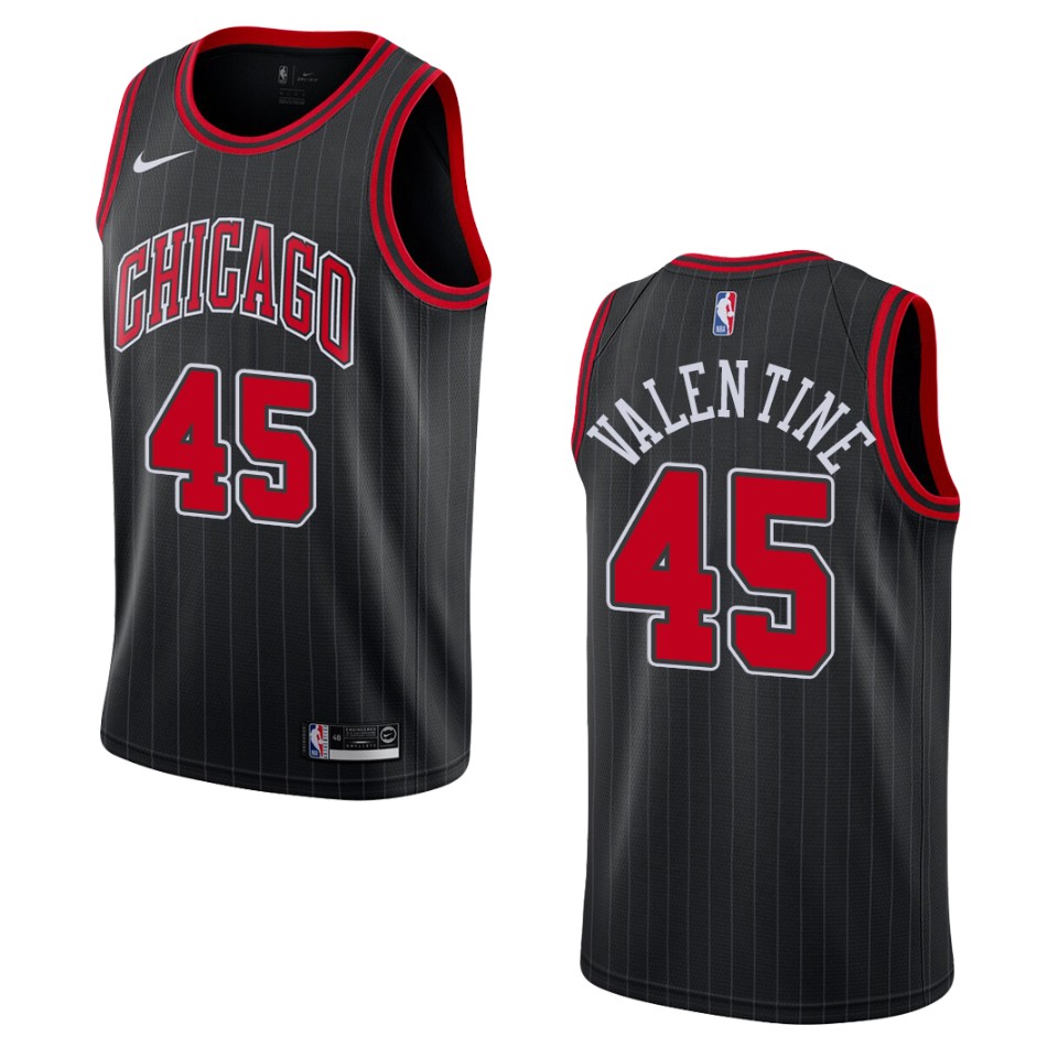Men's 2019-20 Chicago Bulls #45 Denzel Valentine Statement Swingman Jersey - Black
