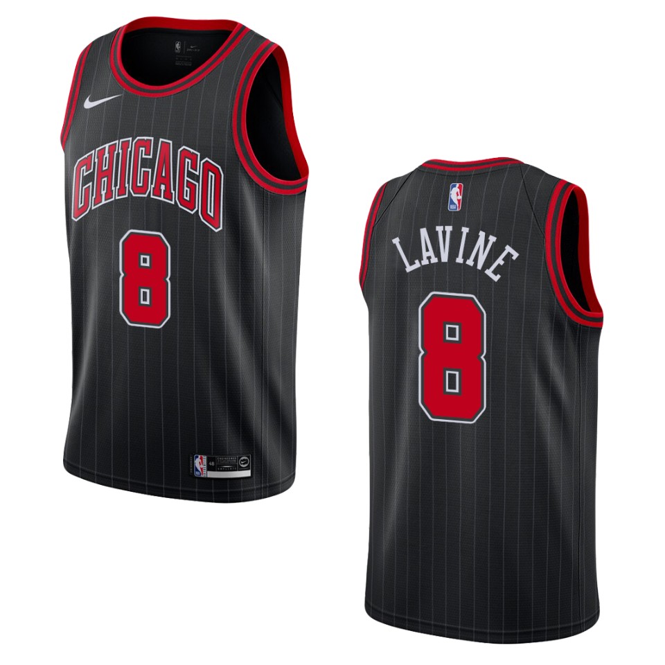 Men's 2019-20 Chicago Bulls #8 Zach Lavine Statement Swingman Jersey - Black
