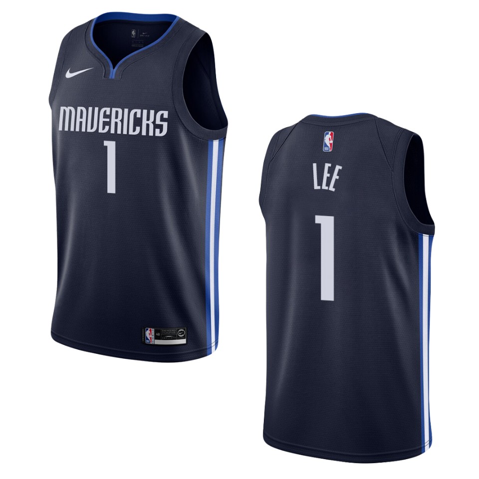 Men's 2019-20 Dallas Mavericks #1 Courtney Lee Statement Swingman Jersey - Navy