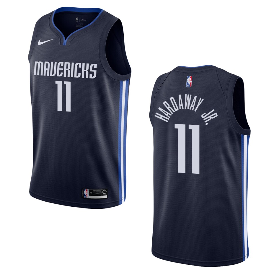 Men's 2019-20 Dallas Mavericks #11 Tim Hardaway Jr. Statement Swingman Jersey - Navy