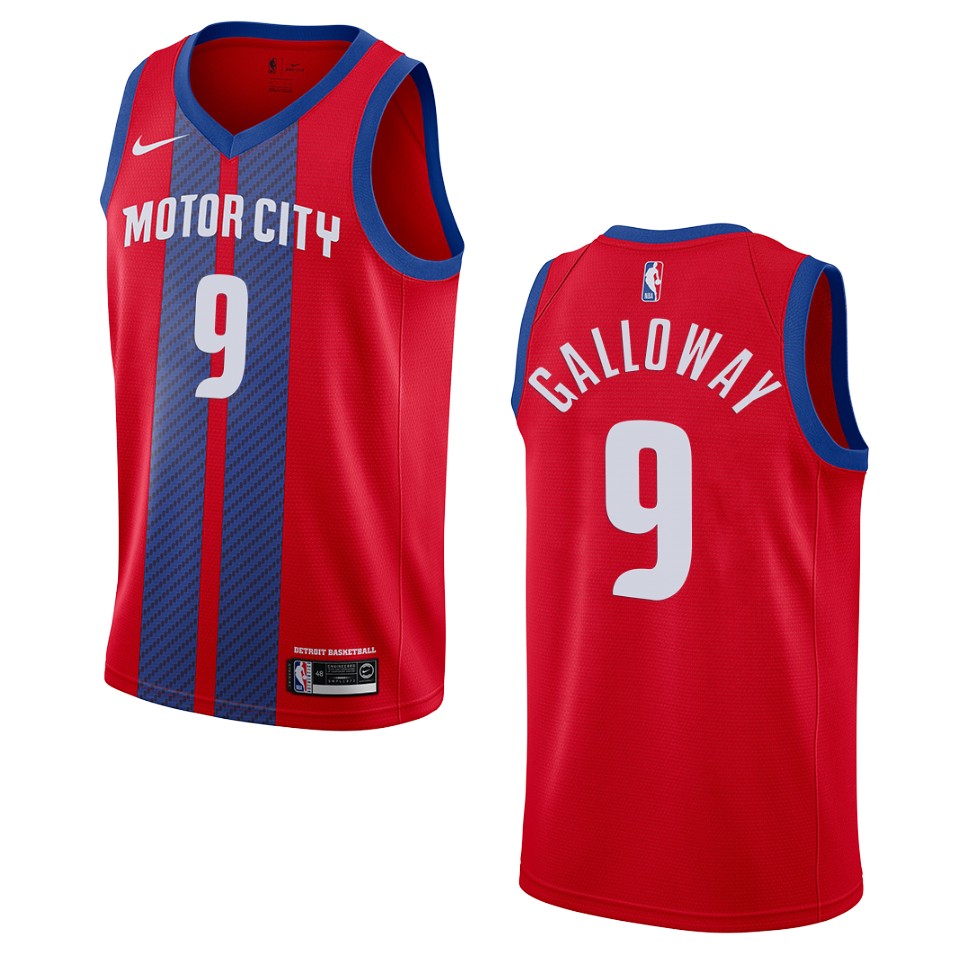 Men's 2019-20 Detroit Pistons #9 Langston Galloway City Swingman Jersey - Red