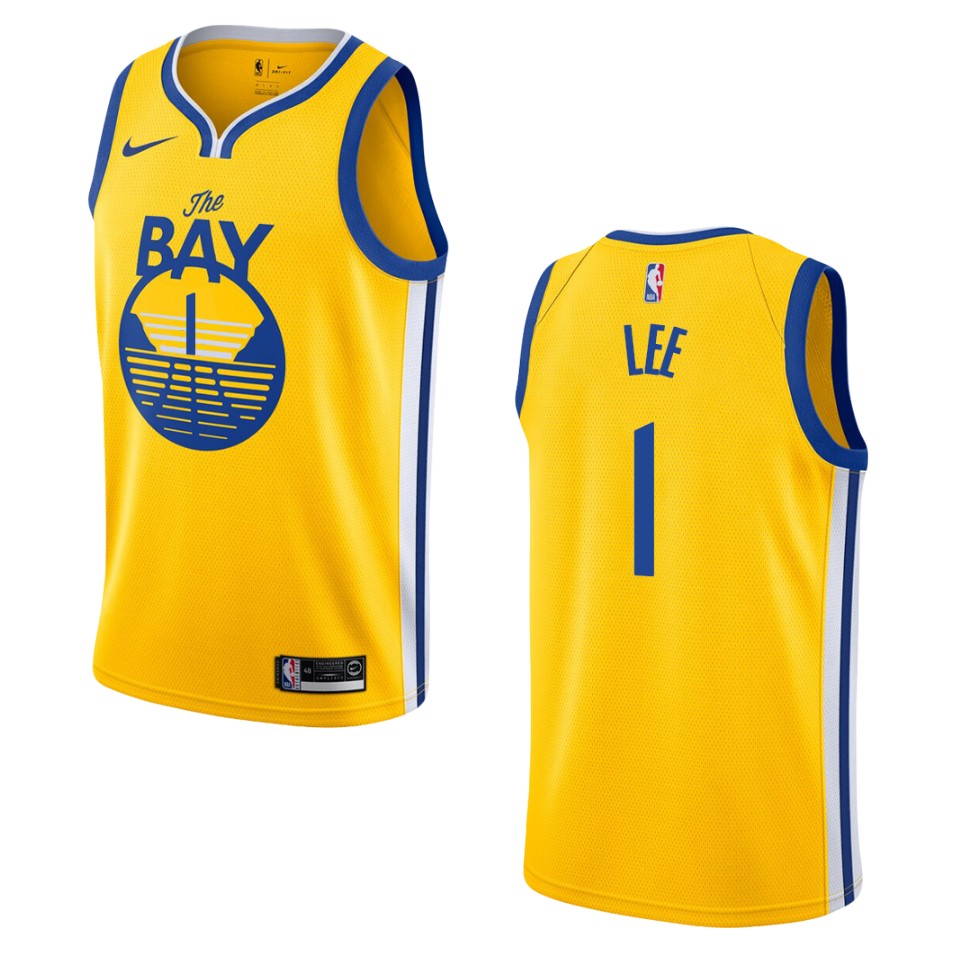 Men's 2019-20 Golden State Warriors #1 Damion Lee Statement Swingman Jersey - Gold