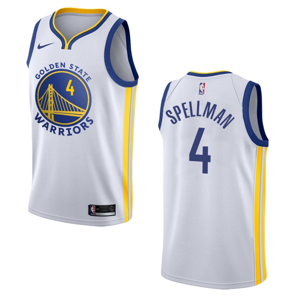 Men's 2019-20 Golden State Warriors #4 Omari Spellman Association Swingman Jersey - White