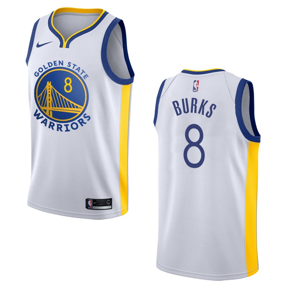 Men's 2019-20 Golden State Warriors #8 Alec Burks Association Swingman Jersey - White