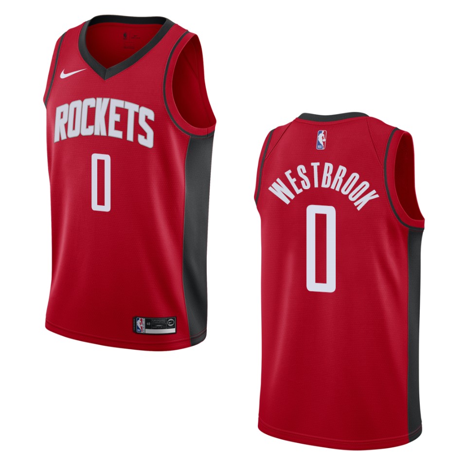 Men's 2019-20 Houston Rockets #0 Russell Westbrook Icon Swingman Jersey - Red