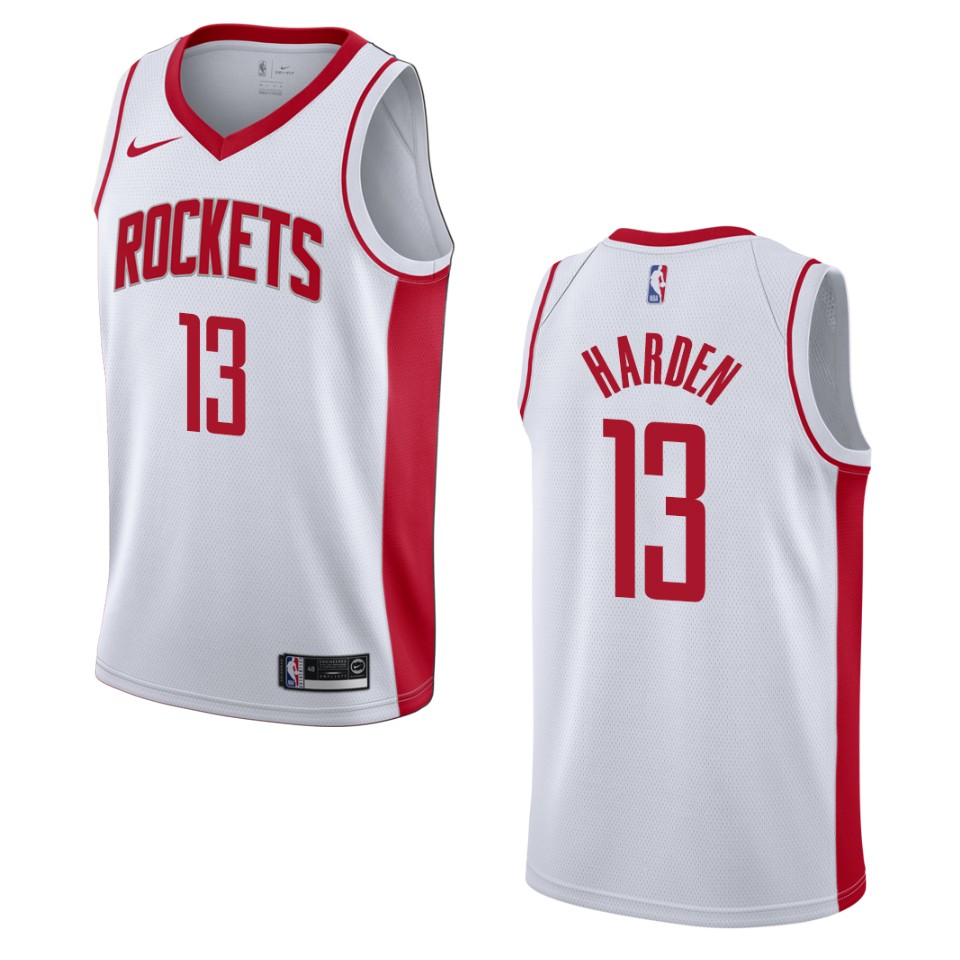 Men's 2019-20 Houston Rockets #13 James Harden Association Swingman Jersey - White