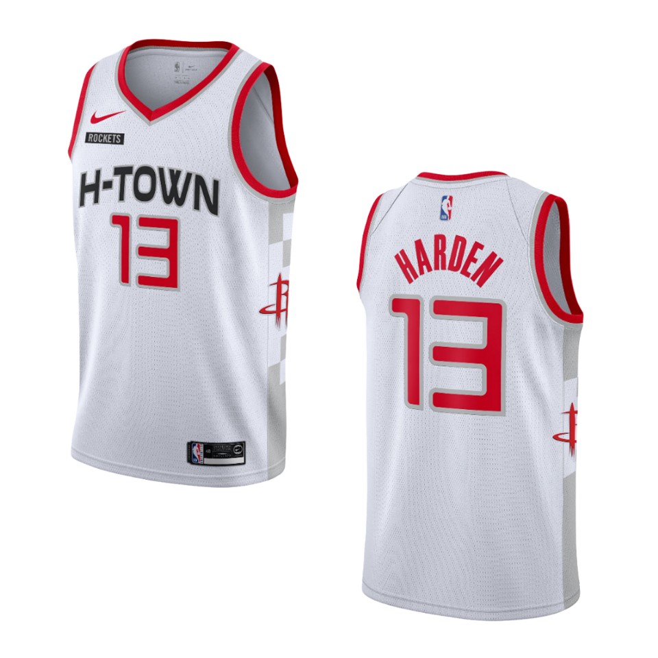Men's 2019-20 Houston Rockets #13 James Harden City Swingman Jersey - White