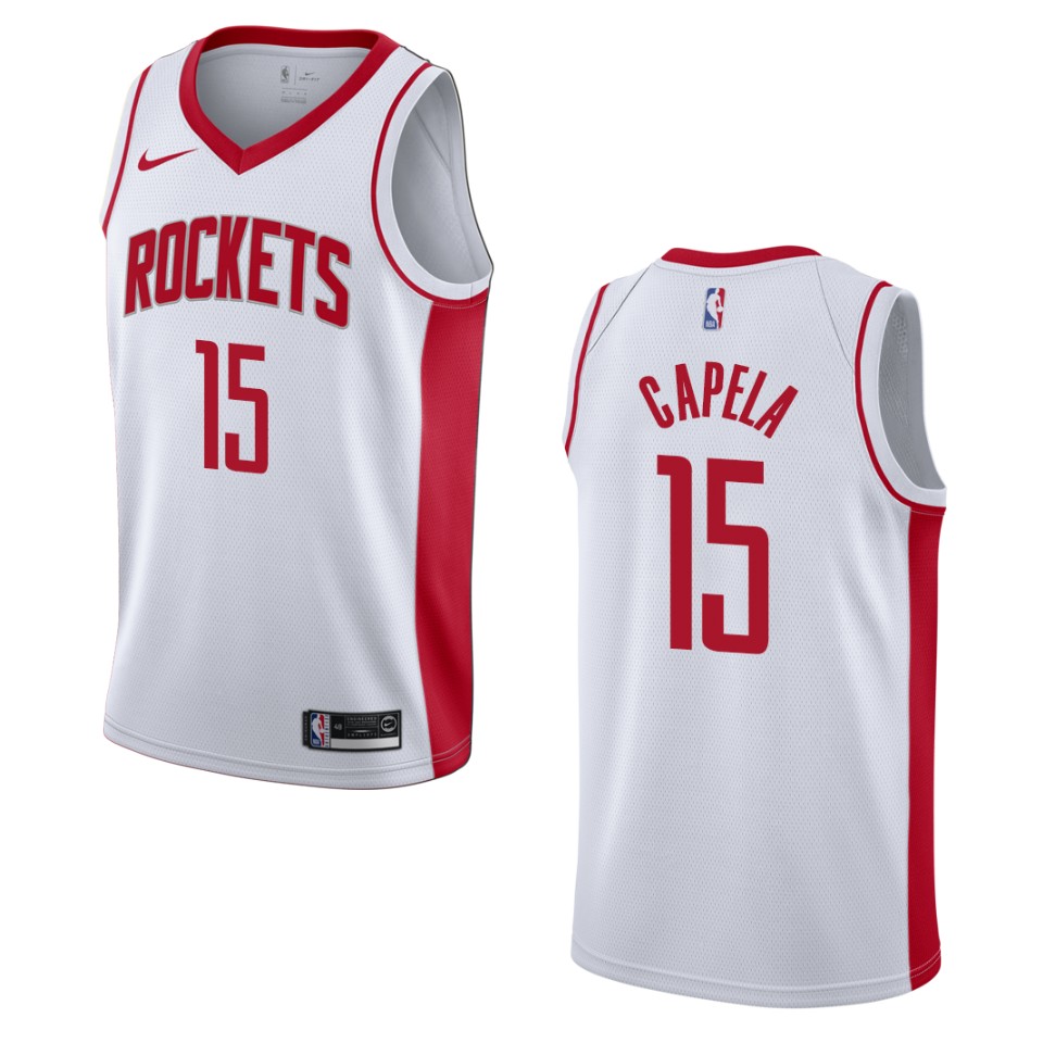 Men's 2019-20 Houston Rockets #15 Clint Capela Association Swingman Jersey - White
