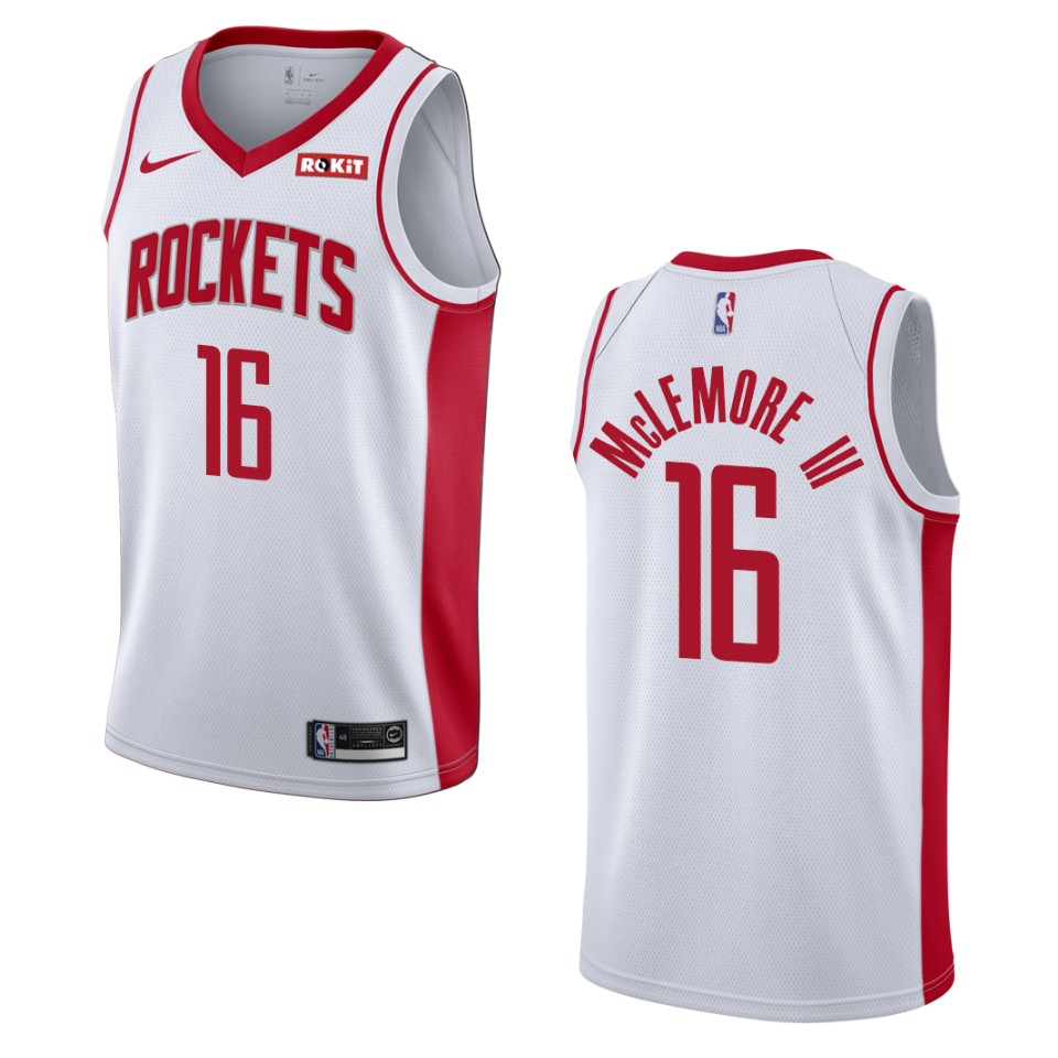 Men's 2019-20 Houston Rockets #16 Ben Mclemore Iii Association Swingman Jersey - White