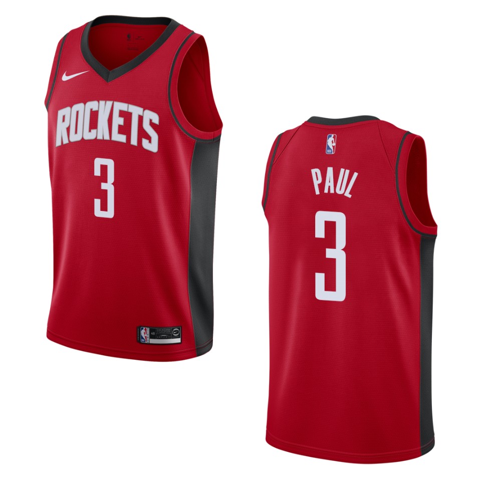Men's 2019-20 Houston Rockets #3 Chris Paul Icon Swingman Jersey - Red