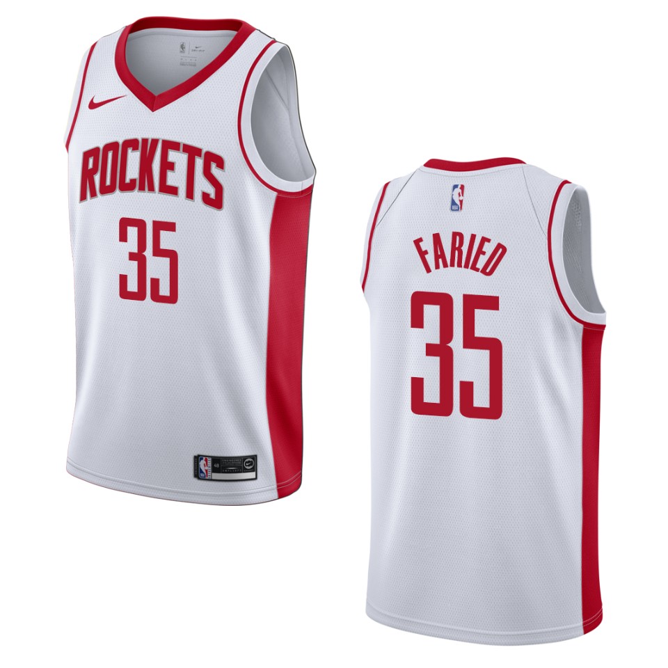 Men's 2019-20 Houston Rockets #35 Kenneth Faried Association Swingman Jersey - White