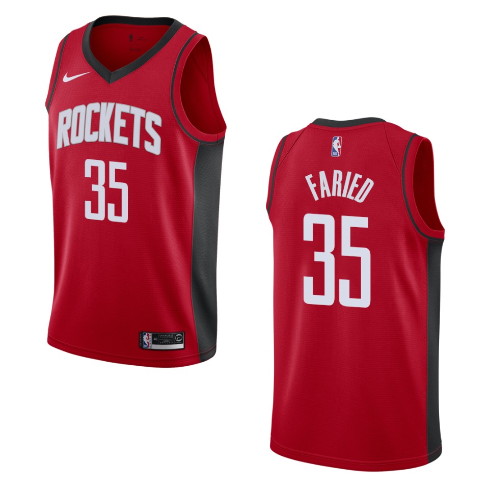 Men's 2019-20 Houston Rockets #35 Kenneth Faried Icon Swingman Jersey - Red
