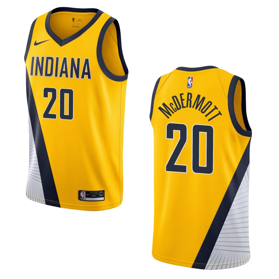 Men's 2019-20 Indiana Pacers #20 Doug Mcdermott Statement Swingman Jersey - Yellow