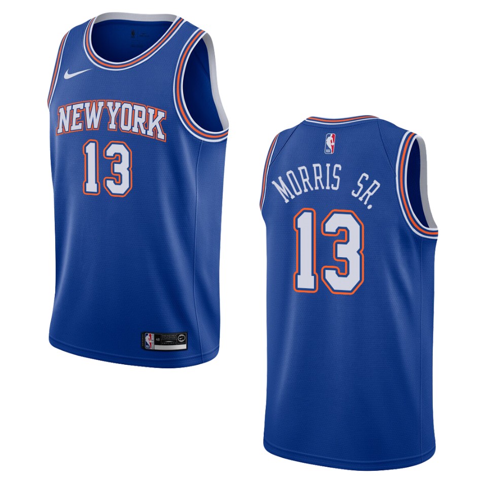 Men's 2019-20 New York Knicks #13 Marcus Morris Sr. Statement Swingman Jersey - Navy