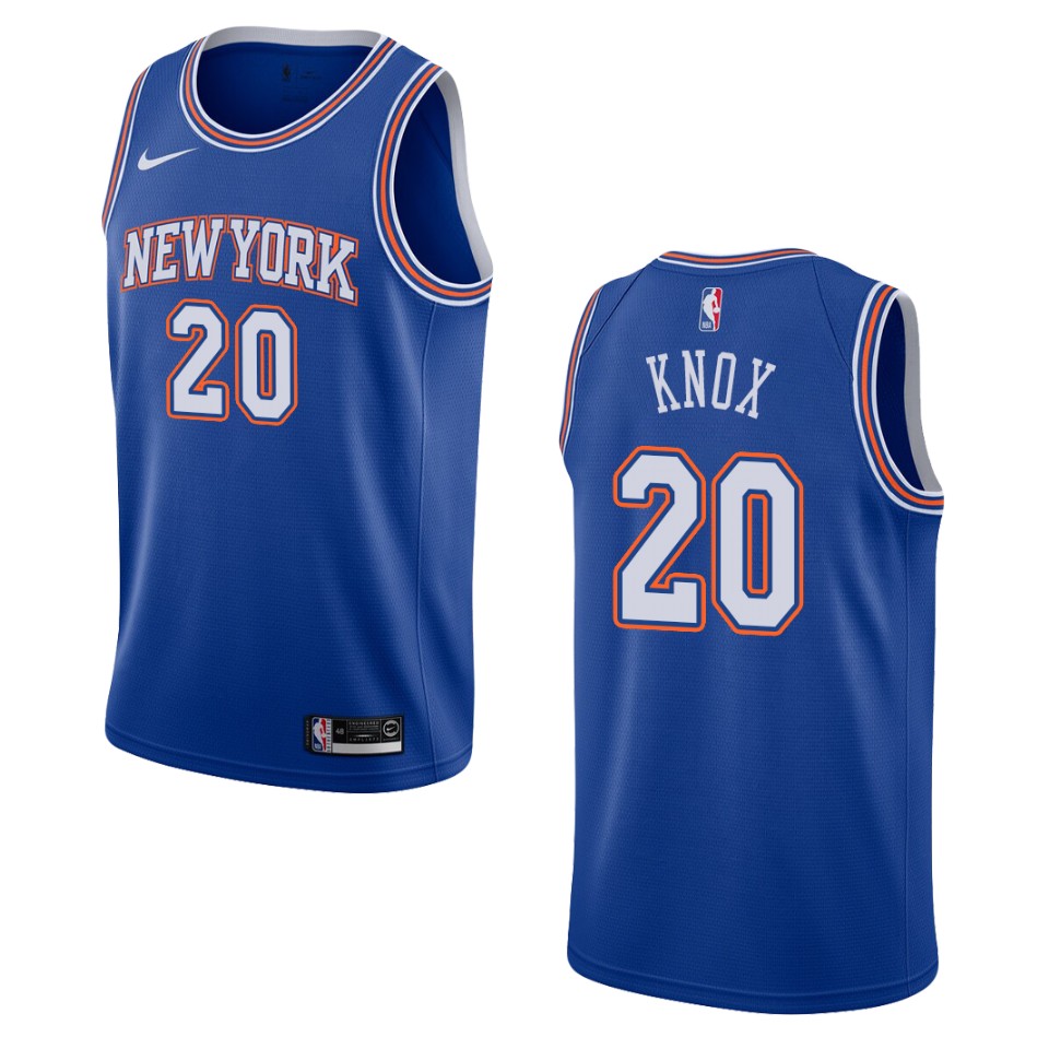 Men's 2019-20 New York Knicks #20 Kevin Knox Statement Swingman Jersey - Navy