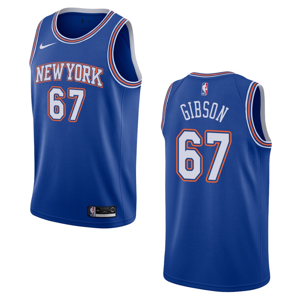 Men's 2019-20 New York Knicks #67 Taj Gibson Statement Swingman Jersey - Navy