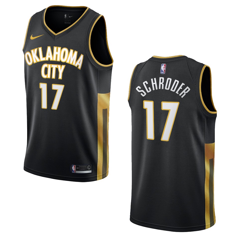 Men's 2019-20 Oklahoma City Thunder #17 Dennis Schroder City Swingman Jersey - Black