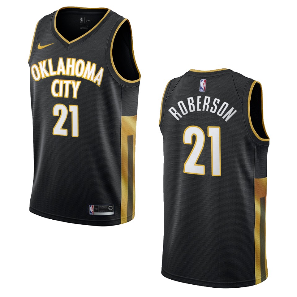 Men's 2019-20 Oklahoma City Thunder #21 Andre Roberson City Swingman Jersey - Black