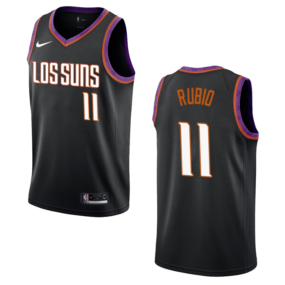Men's 2019-20 Phoenix Suns #11 Ricky Rubio City Swingman Jersey - Black