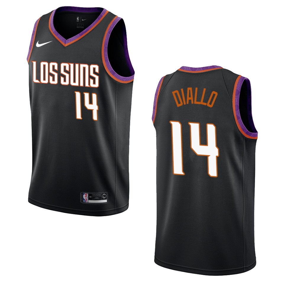 Men's 2019-20 Phoenix Suns #14 Cheick Diallo City Swingman Jersey - Black