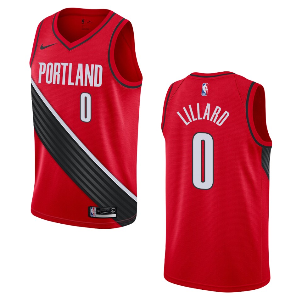 Men's 2019-20 Portland Trail Blazers #0 Damian Lillard Statement Swingman Jersey - Black