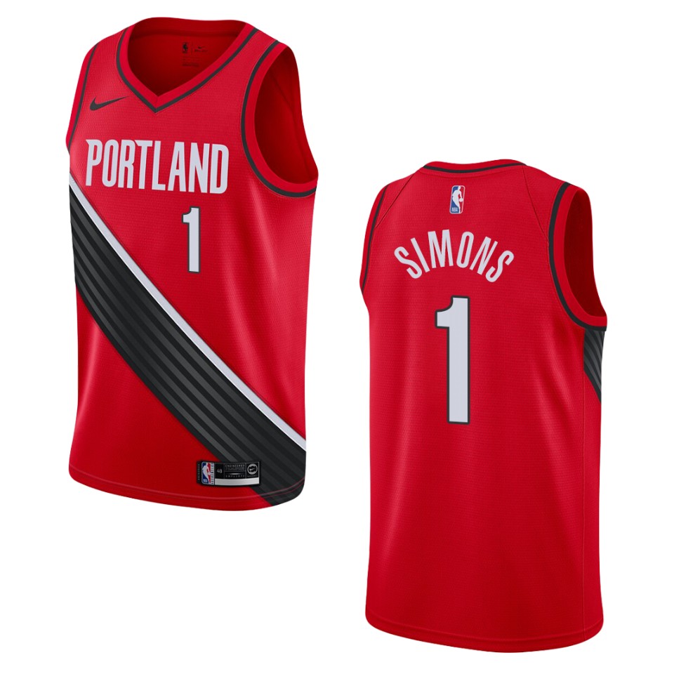 Men's 2019-20 Portland Trail Blazers #1 Anfernee Simons Statement Swingman Jersey - Black
