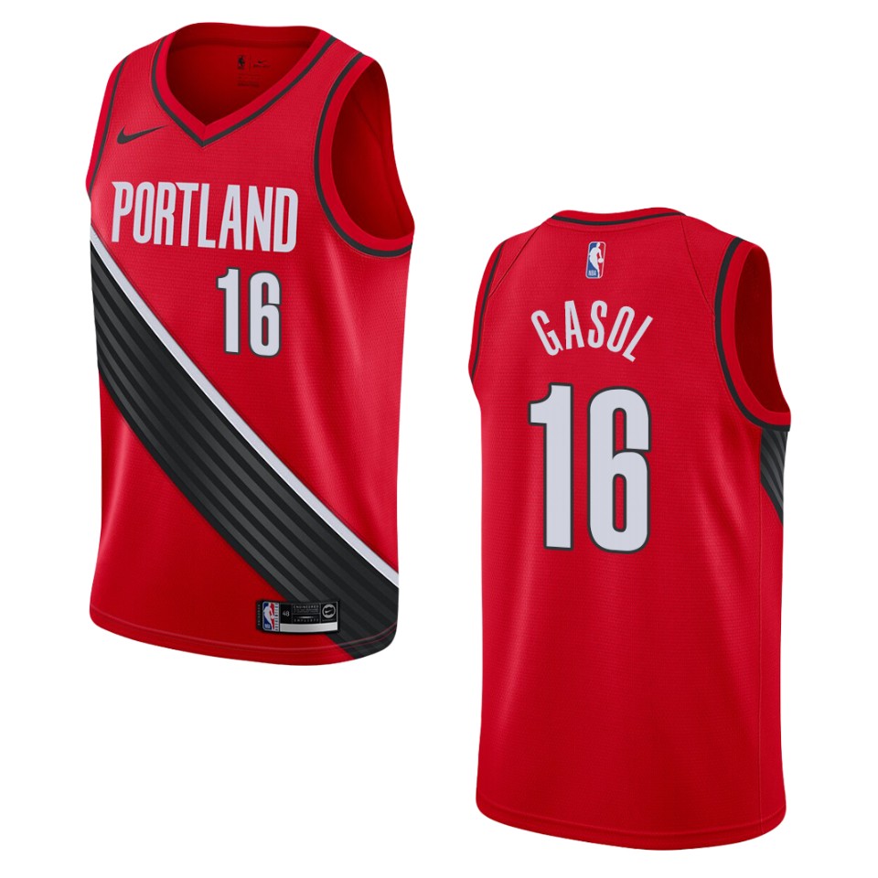 Men's 2019-20 Portland Trail Blazers #16 Pau Gasol Statement Swingman Jersey - Black