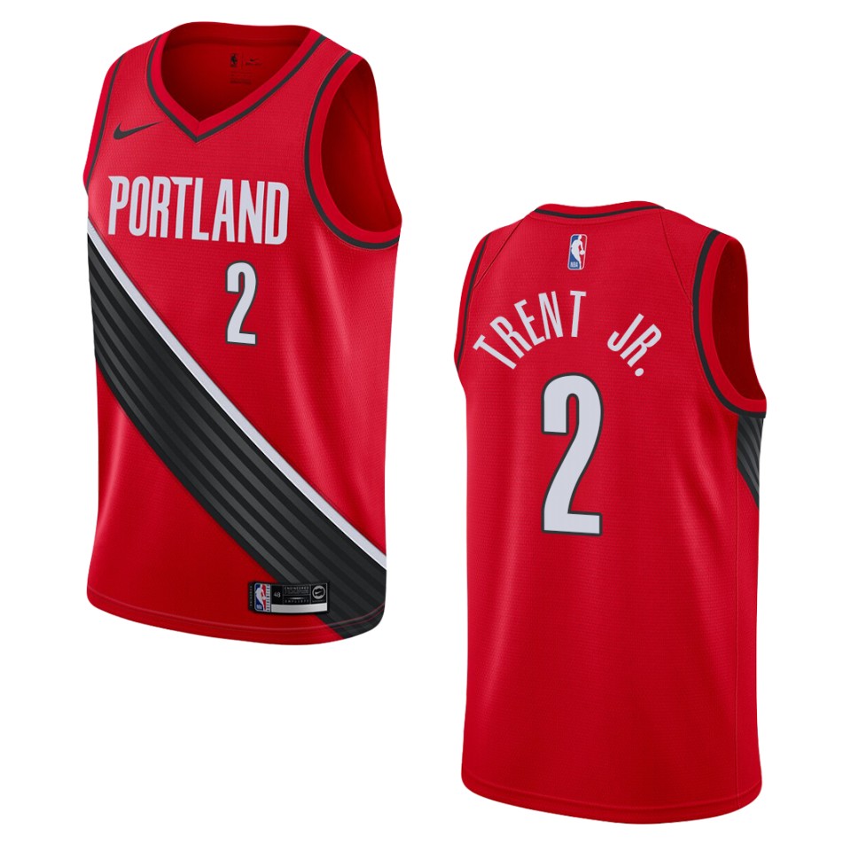 Men's 2019-20 Portland Trail Blazers #2 Gary Trent Jr. Statement Swingman Jersey - Black