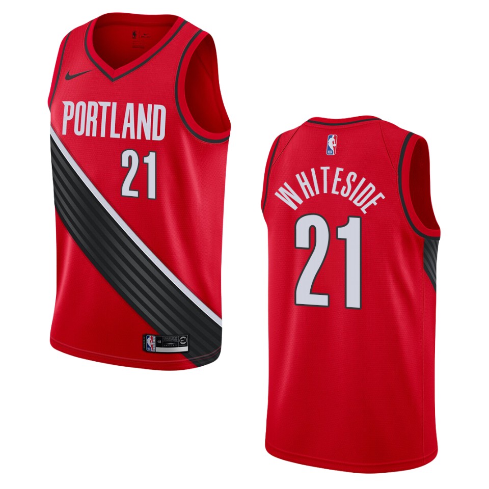 Men's 2019-20 Portland Trail Blazers #21 Hassan Whiteside Statement Swingman Jersey - Black