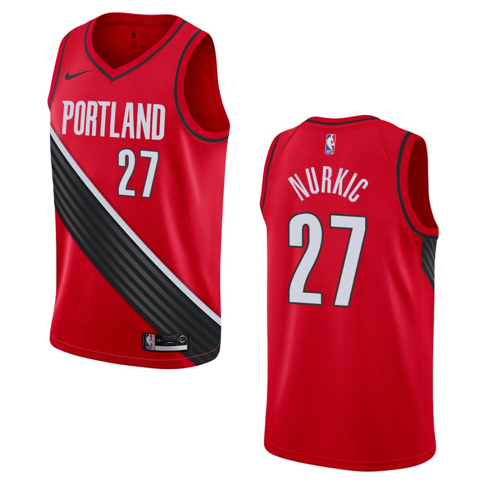 Men's 2019-20 Portland Trail Blazers #27 Jusuf Nurkic Statement Swingman Jersey - Black