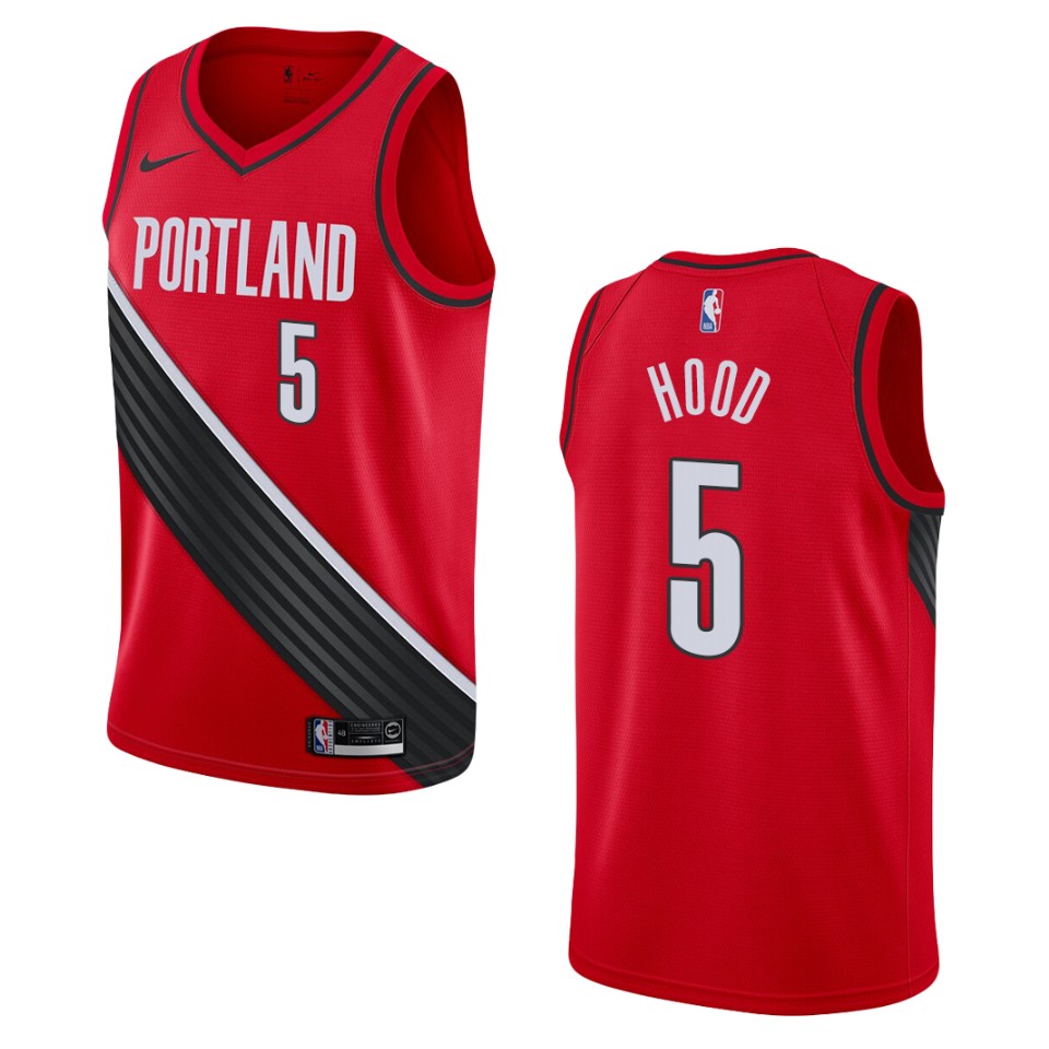 Men's 2019-20 Portland Trail Blazers #5 Rodney Hood Statement Swingman Jersey - Black
