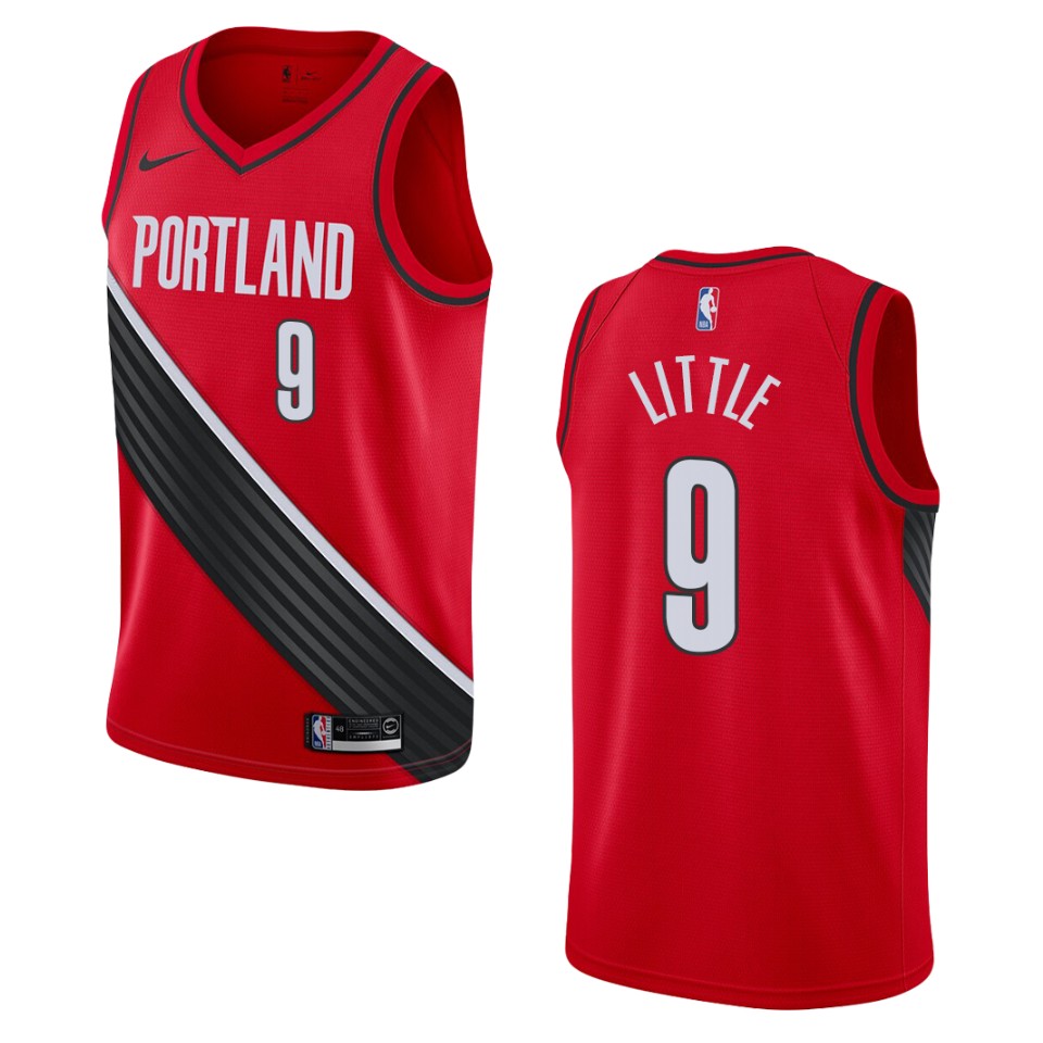Men's 2019-20 Portland Trail Blazers #9 Nassir Little Statement Swingman Jersey - Black