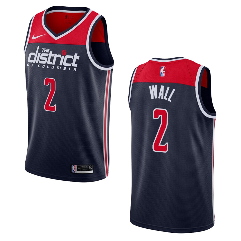 Men's 2019-20 Washington Wizards #2 John Wall Statement Swingman Jersey - Navy
