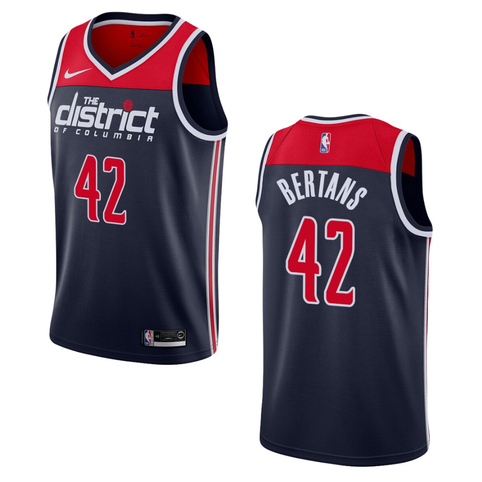 Men's 2019-20 Washington Wizards #42 Davis Bertans Statement Swingman Jersey - Navy
